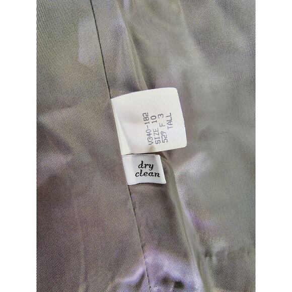 Vintage Pendleton Blazer Jacket Womens 10 TALL Grey 1 Button Virgin Wool USA - Picture 10 of 13